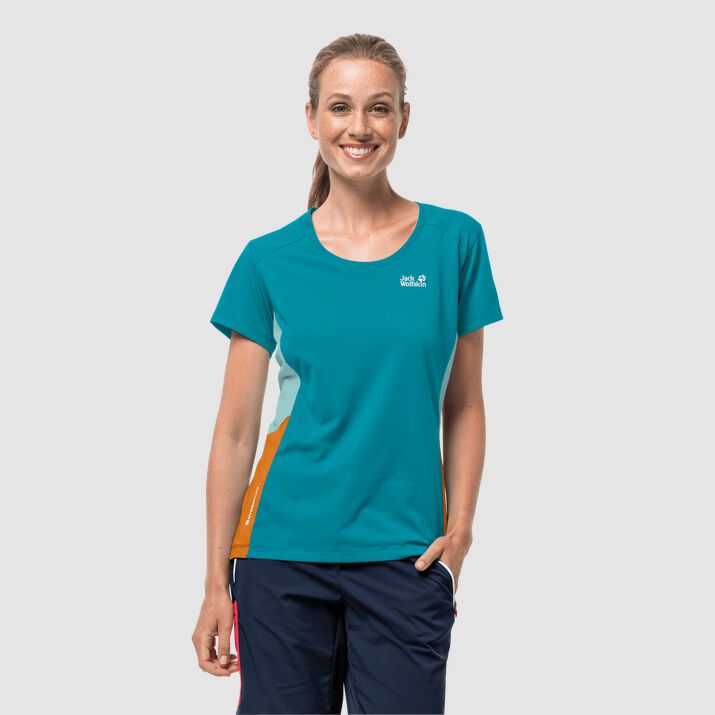 Jack Wolfskin Womens Narrows T-shirt Dark Green 745681TOX